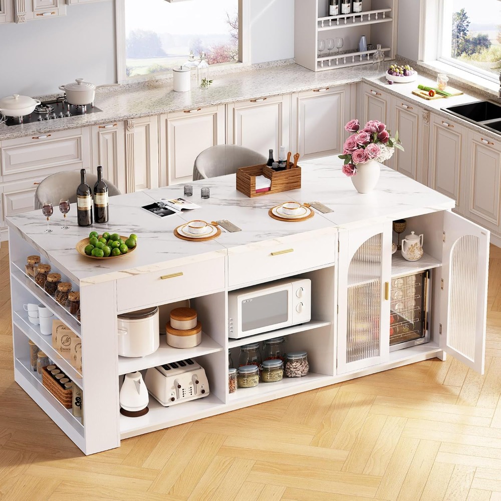 Kitchen Queen - جزيرة مطبخ كبيرة بطول 71 بوصة