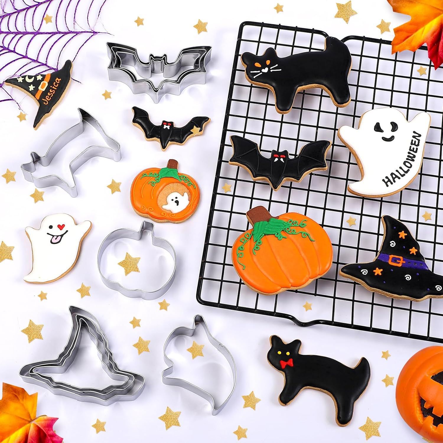 Kitchen Witch Baking - قالب كوكيز الهالوين من 3 قطع،