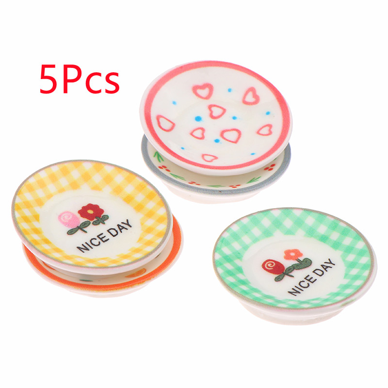 5 قطعة 1/12 دمية أطباق صغيرة أ - مراجعة Kitchen Baking Storage وسعره