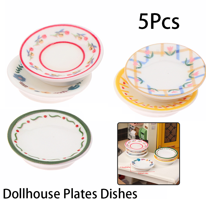 5 قطعة 1/12 دمية أطباق صغيرة أ - مراجعة Kitchen Baking Storage وسعره