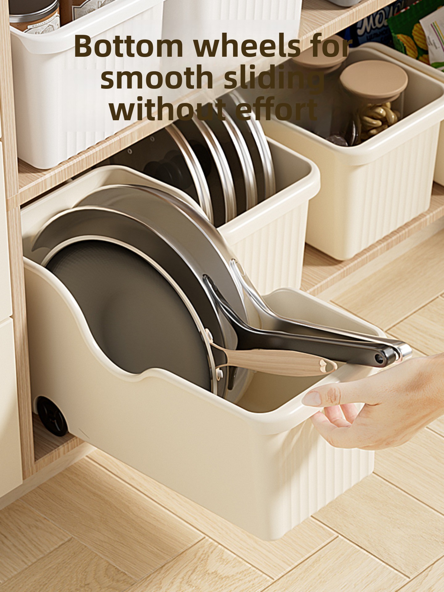 صندوق تخزين للمطبخ مع عجلات لخ - مراجعة Kitchen Cabinet Baking Organizer وسعره
