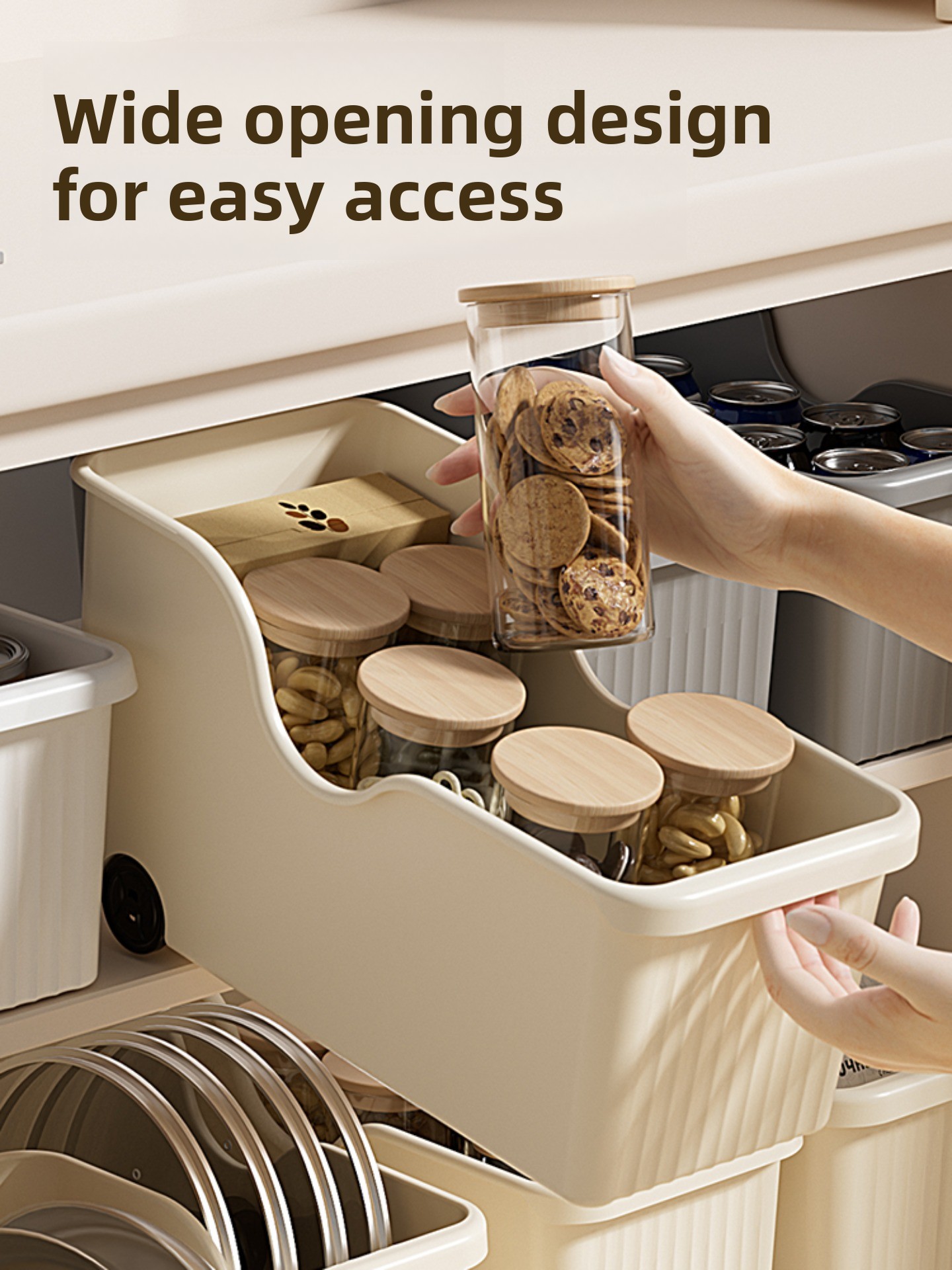 صندوق تخزين للمطبخ مع عجلات لخ - مراجعة Kitchen Cabinet Baking Organizer وسعره