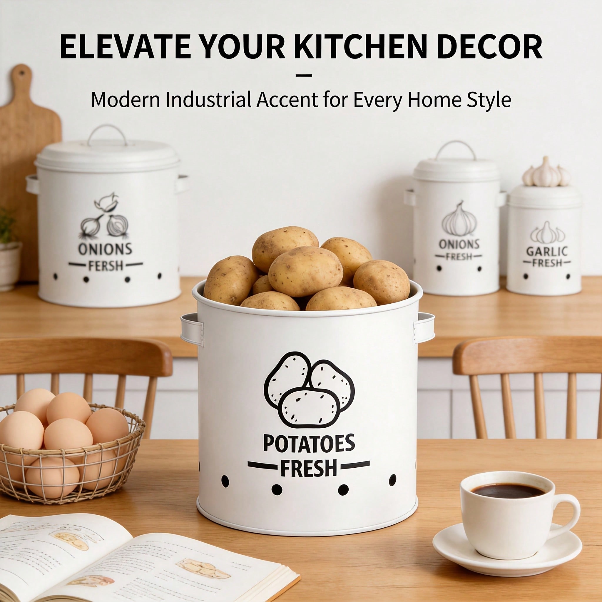 مجموعة صناديق تخزين للبطاطس وا - مراجعة Kitchen Baking Storage وسعره