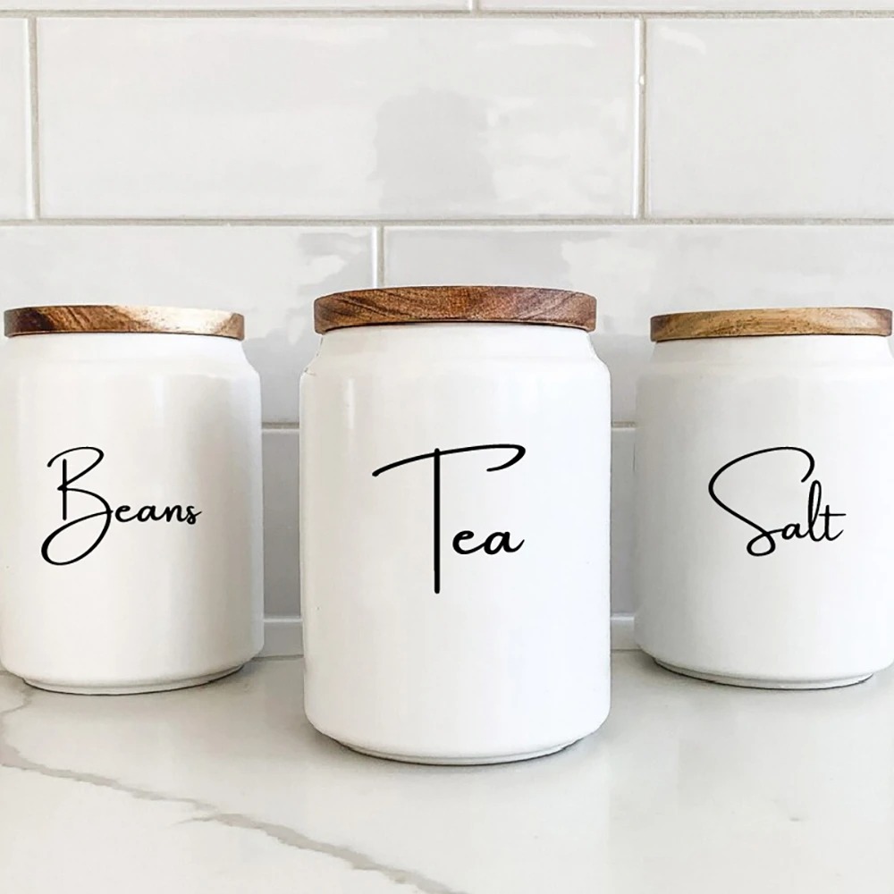 ملصقات لتنظيم المطبخ، ملصقات م - مراجعة Kitchen Baking Canisters وسعره