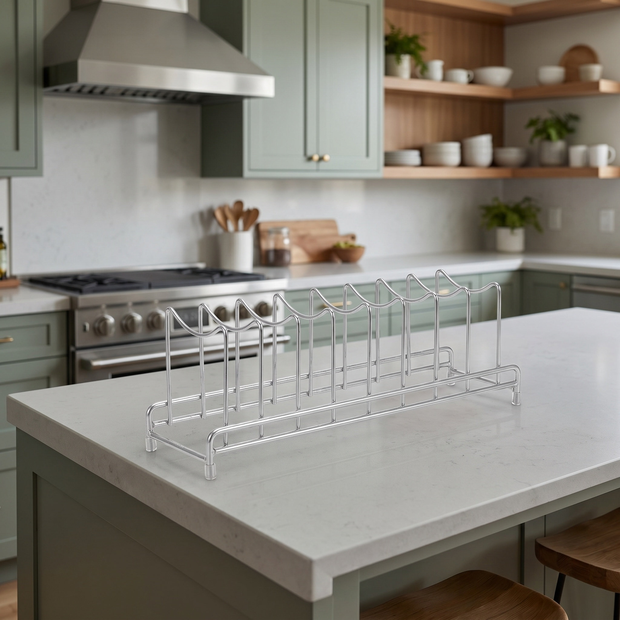 رف منظم لأغطية الأواني من الفو - مراجعة Kitchen Cabinet Baking Organizer وسعره