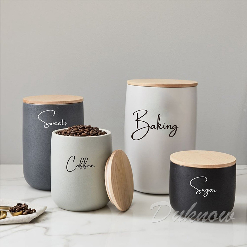 منظم المطبخ علبة جرة تسميات مل - مراجعة Kitchen Baking Canisters وسعره